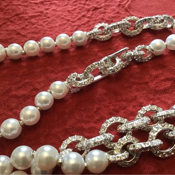 Anne Klein Faux Pearl & Rhinestone Necklace - Picture 5 of 11